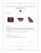1.80 Ct. Purplish Red Garnet from Ceylon (Sri Lanka) Appraisal