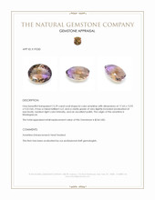 15.29 Ct. Bi Color Ametrine from Madagascar Appraisal