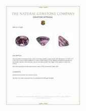 0.86 Ct. Pinkish Purple Spinel from Ceylon (Sri Lanka) Appraisal