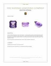 10.66 Ct. Purple Amethyst from Brazil Appraisal