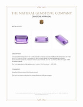 7.34 Ct. Purple Amethyst from Brazil Appraisal