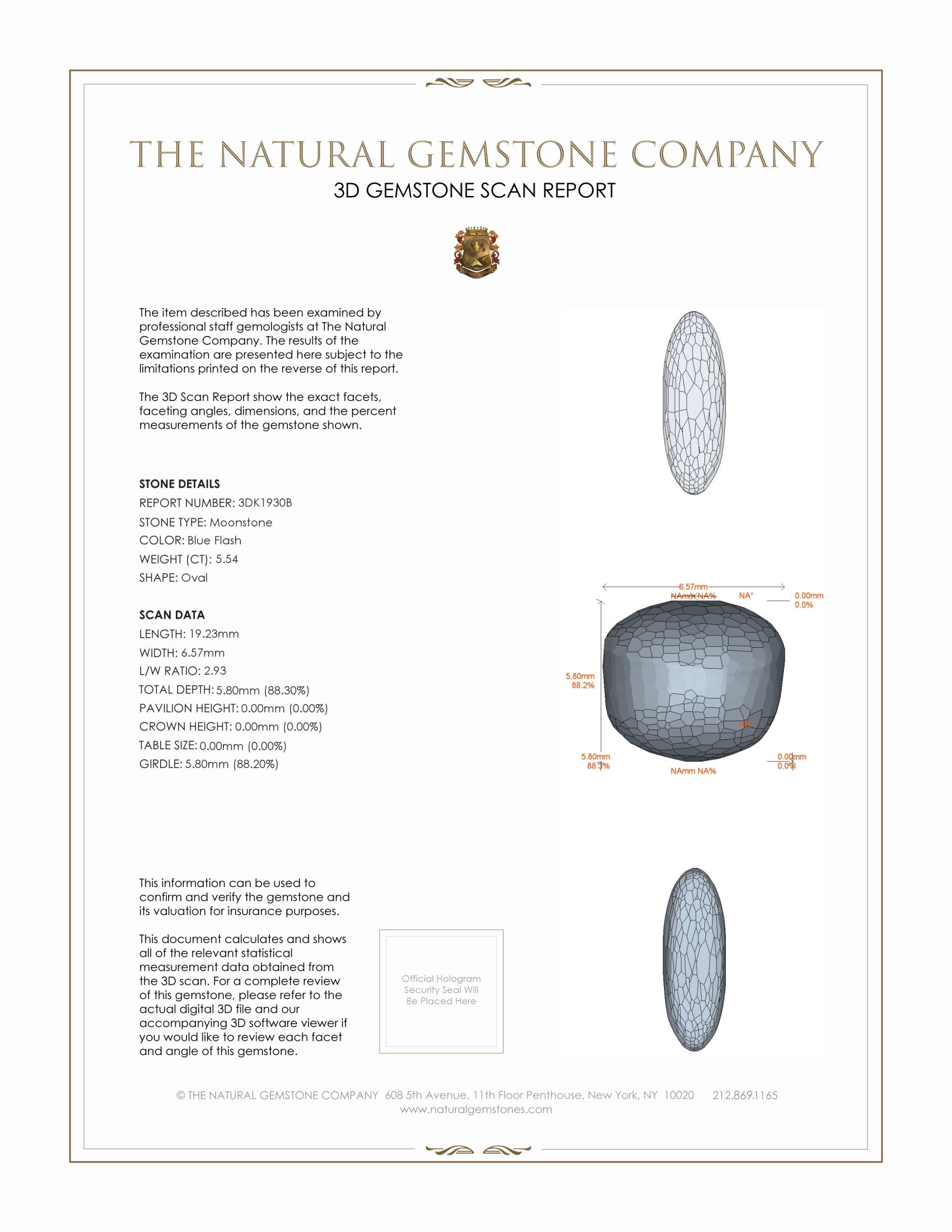 5.54 Ct. Cabochon Moonstone from Ceylon (Sri Lanka)