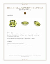 3.25 Ct. Greenish Yellow Chrysoberyl from Ceylon (Sri Lanka) Appraisal