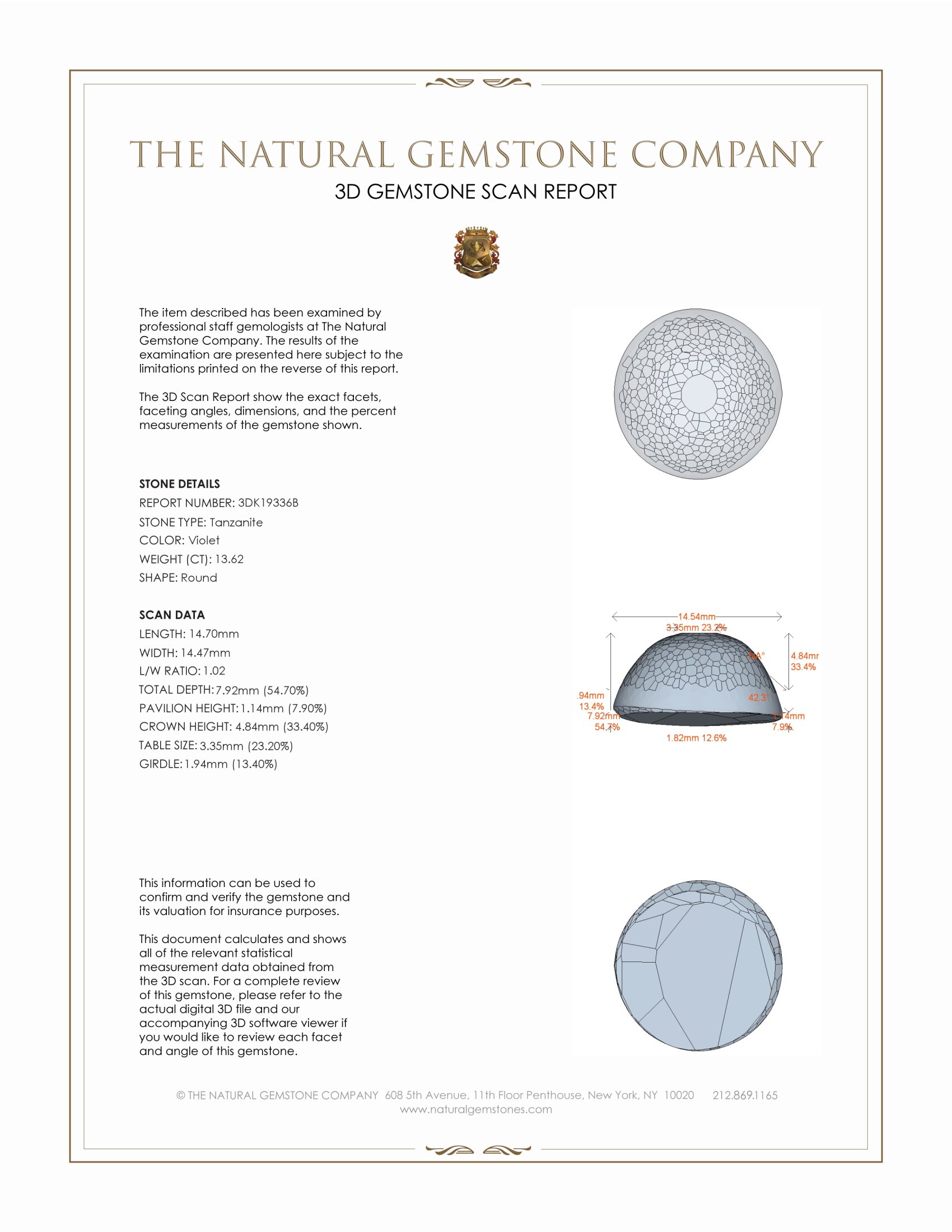 13.62 Ct. Cabochon Tanzanite from Tanzania