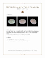 0.78 Ct. Multi Color Cabochon White Opal (Light Opal) from Ethiopia Appraisal
