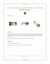 5.19 Ct. Bi Color Ametrine from Ceylon (Sri Lanka) Appraisal
