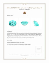 7.26 Ct. Greenish Blue Paraiba Tourmaline from Mozambique Appraisal