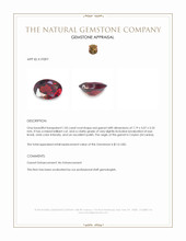1.05 Ct. Red Garnet from Ceylon (Sri Lanka) Appraisal