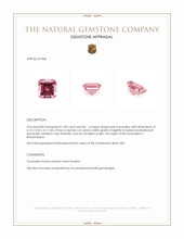 1.08 Ct. Pink Tourmaline from Mozambique Appraisal