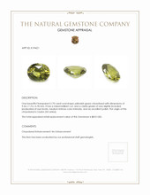 2.70 Ct. Yellowish Green Chrysoberyl from Ceylon (Sri Lanka) Appraisal