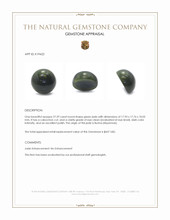 27.29 Ct. Green Cabochon Jade from Burma (Myanmar) Appraisal