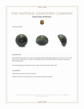 27.29 Ct. Green Cabochon Jade from Burma (Myanmar) Appraisal