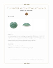 4.43 Ct. Bluish Green Cabochon Jade from Burma (Myanmar) Appraisal