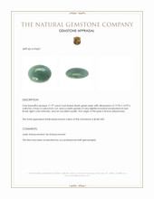 11.97 Ct. Bluish Green Cabochon Jade from Burma (Myanmar) Appraisal