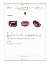 3.15 Ct. Purplish Pink Garnet from Tanzania Appraisal
