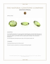 2.10 Ct. Yellowish Green Chrysoberyl from Madagascar Appraisal