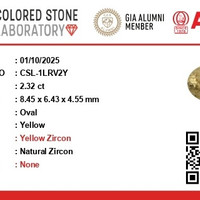 2.32 Ct. Zircon from Ceylon (Sri Lanka) Scan Report