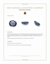 1.75 Ct. Bluish Purple Spinel from Ceylon (Sri Lanka) Appraisal