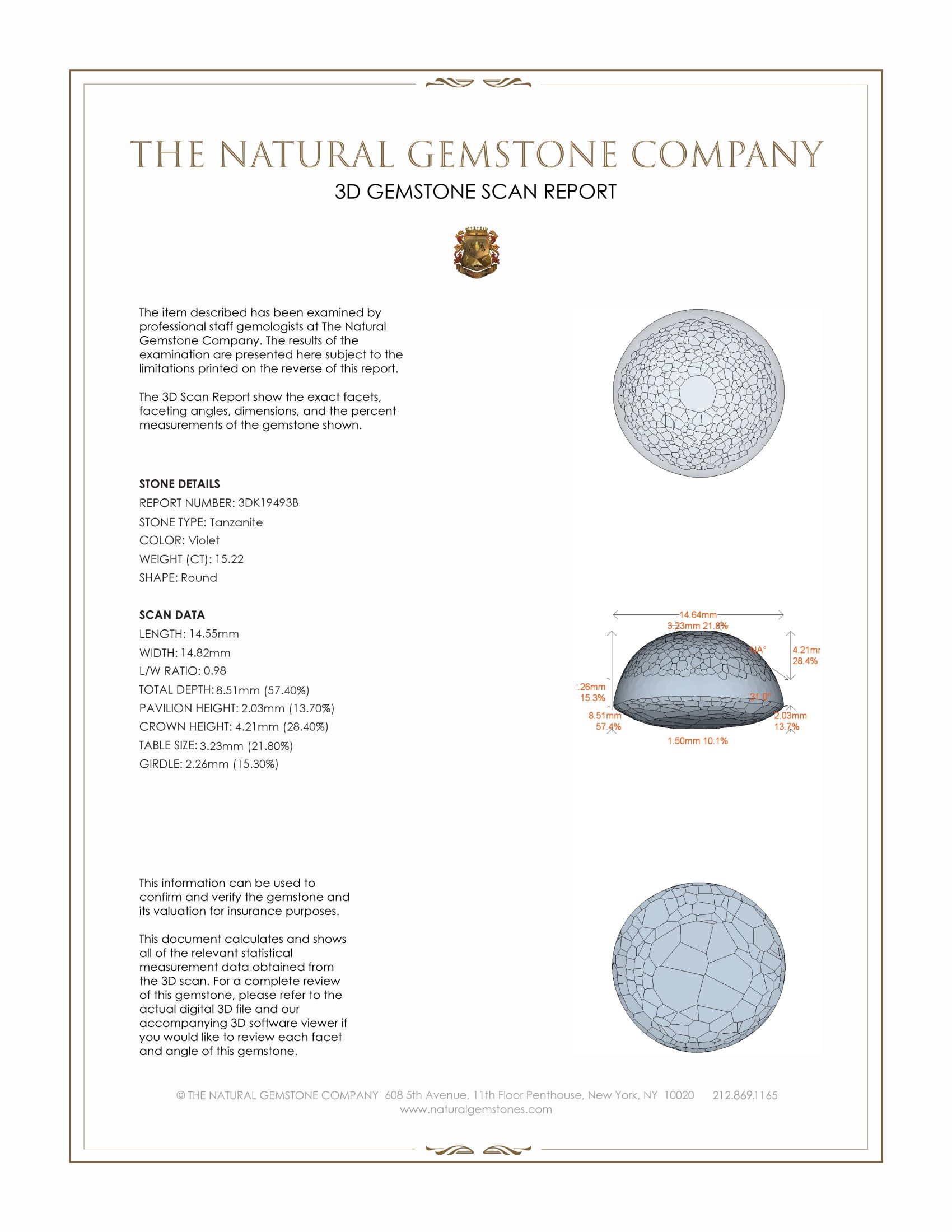 15.22 Ct. Cabochon Tanzanite from Tanzania