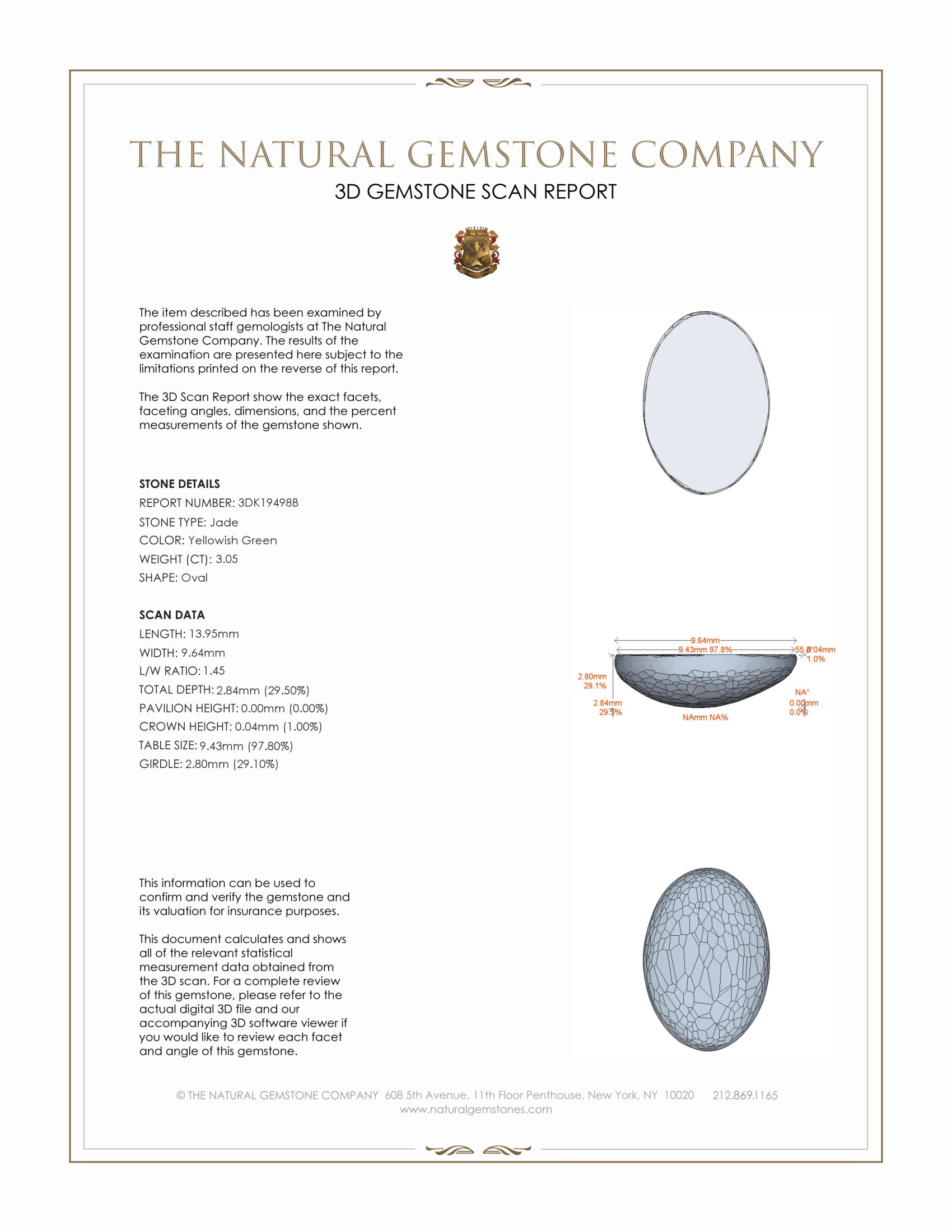 3.05 Ct. Cabochon Jade from Burma (Myanmar)