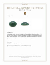 5.93 Ct. Bluish Green Cabochon Jade from Burma (Myanmar) Appraisal