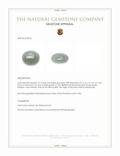 7.21 Ct. Grey Cabochon Jade from Burma (Myanmar) Appraisal