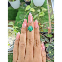 5.04 Ct. Cabochon Malachite from Russia Life Style