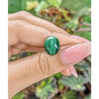 5.14 Ct. Cabochon Malachite from Russia Life Style