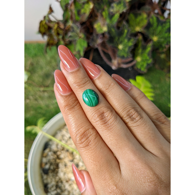4.68 Ct. Cabochon Malachite from Russia