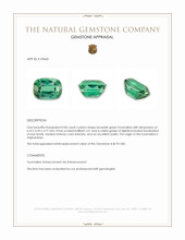 0.85 Ct. Green Tourmaline from Afghanistan Appraisal