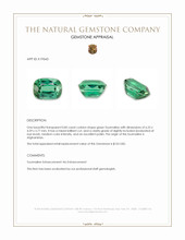 0.85 Ct. Green Tourmaline from Afghanistan Appraisal