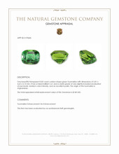 0.82 Ct. Green Tourmaline from Afghanistan Appraisal