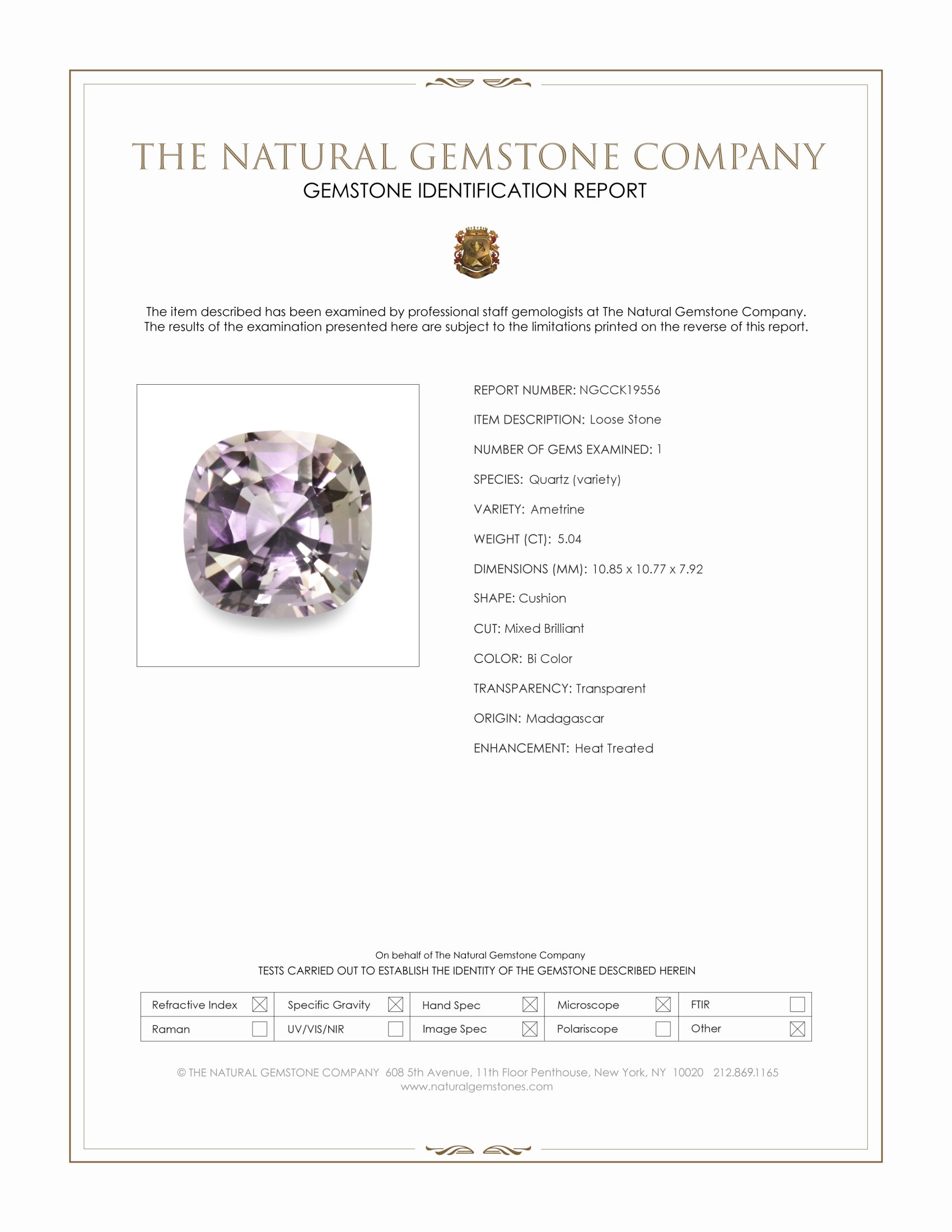 5.04 Ct. Bi Color Ametrine from Madagascar