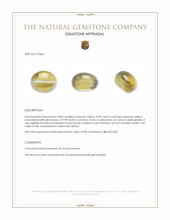 5.09 Ct. Greenish Yellow Cabochon Chrysoberyl from Ceylon (Sri Lanka) Appraisal