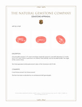 5.79 Ct. Angel Skin (Peach) Cabochon Coral from China Appraisal