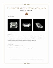 1.75 Ct. White Zircon from Ceylon (Sri Lanka) Appraisal