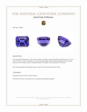 3.78 Ct. Violetish Blue Tanzanite from Tanzania Appraisal