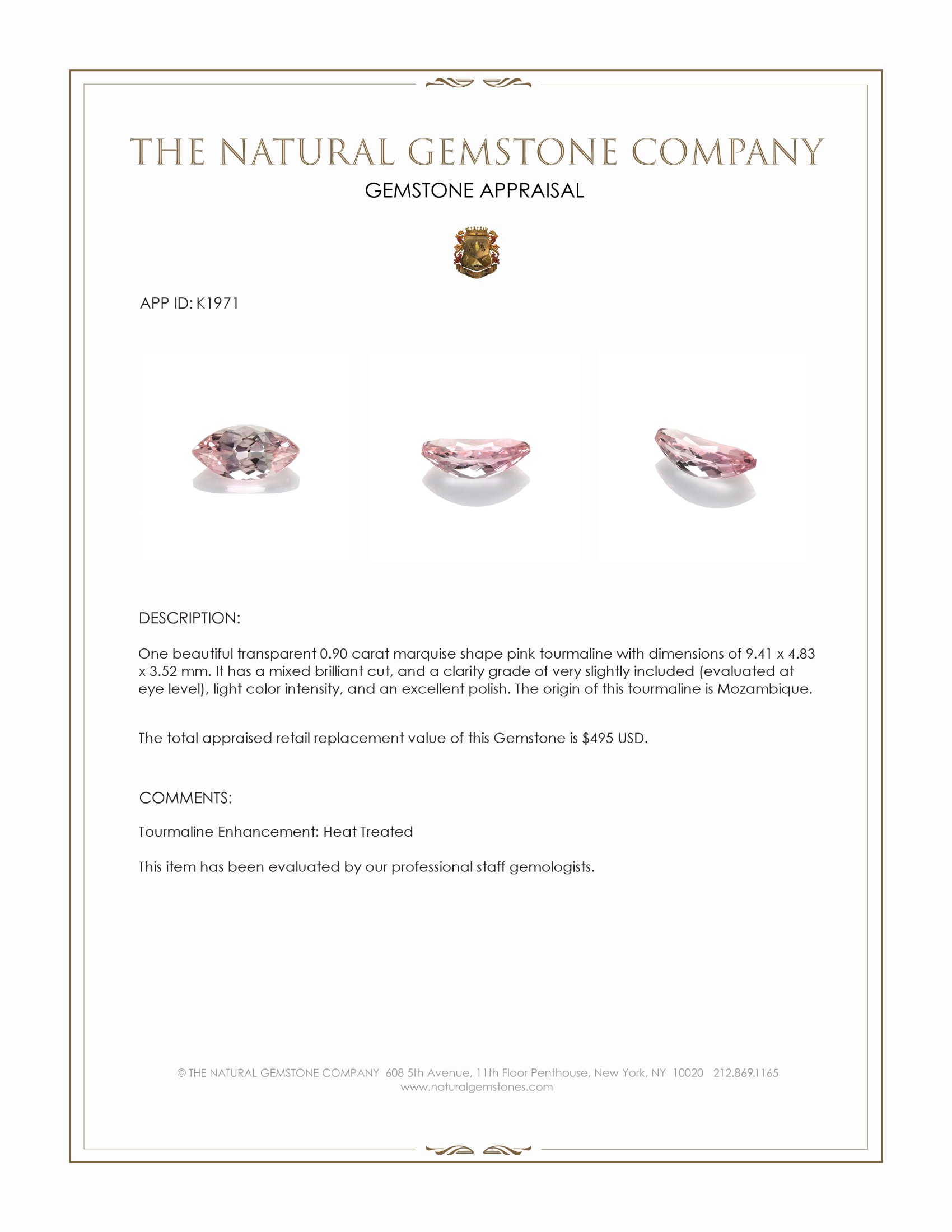 0.90 Ct. Tourmaline from Mozambique