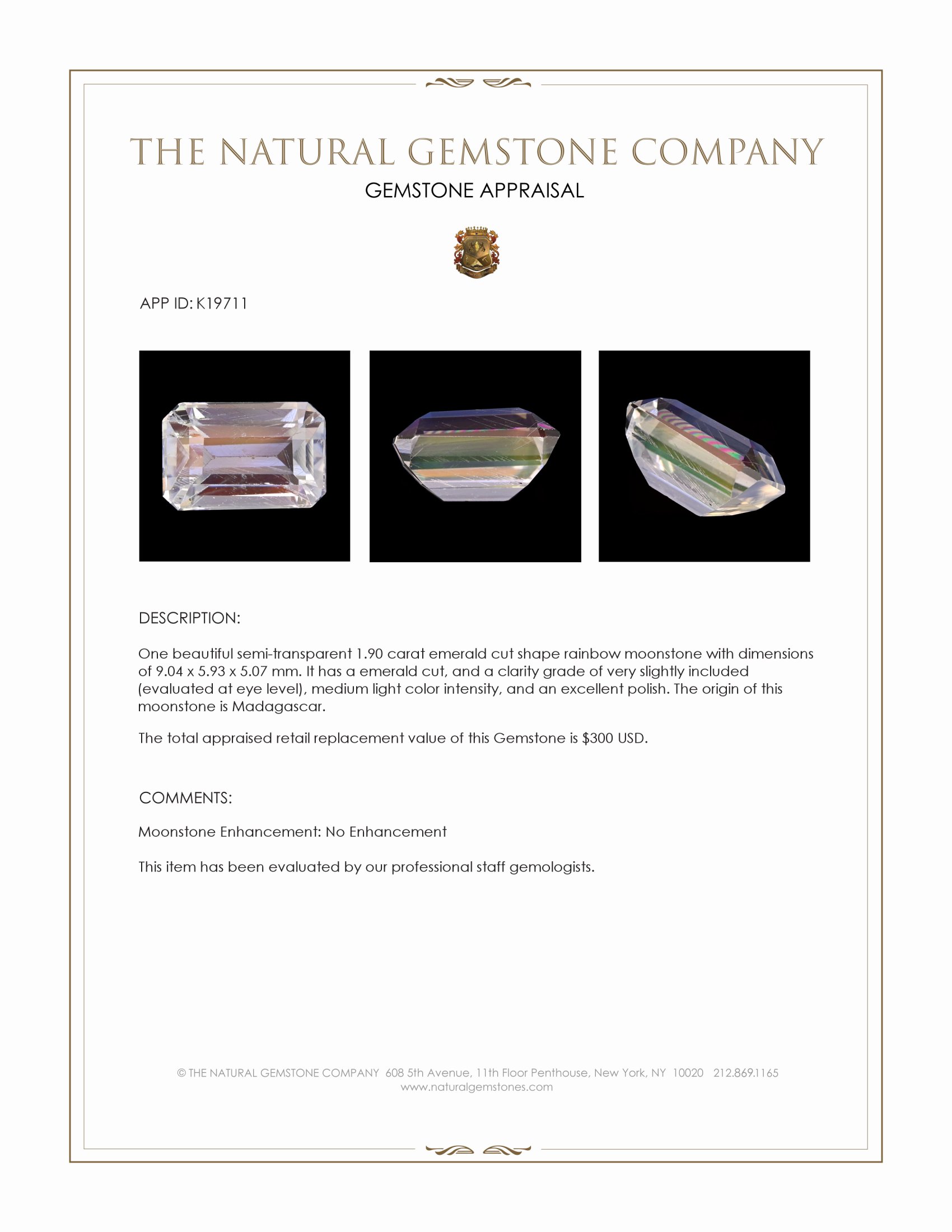 1.90 Ct. Moonstone from Madagascar