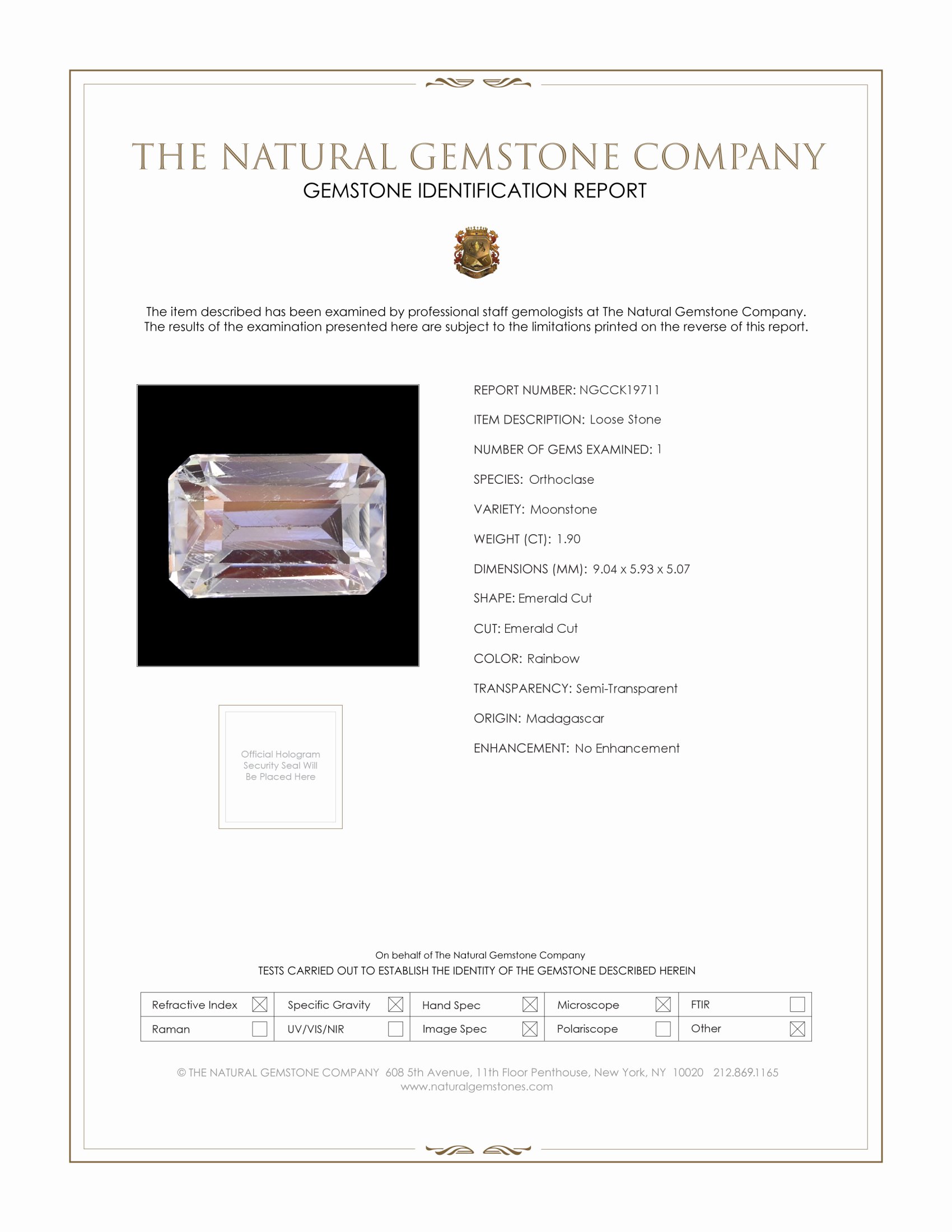 1.90 Ct. Moonstone from Madagascar