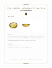 1.28 Ct. Yellow Tourmaline from Ceylon (Sri Lanka) Appraisal