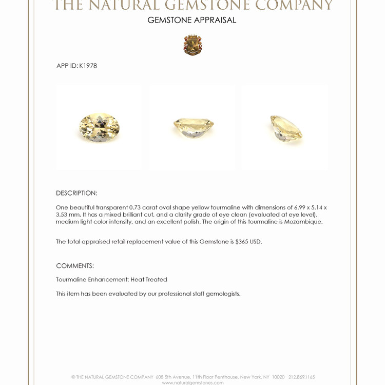 0.73 Ct. Tourmaline from Mozambique