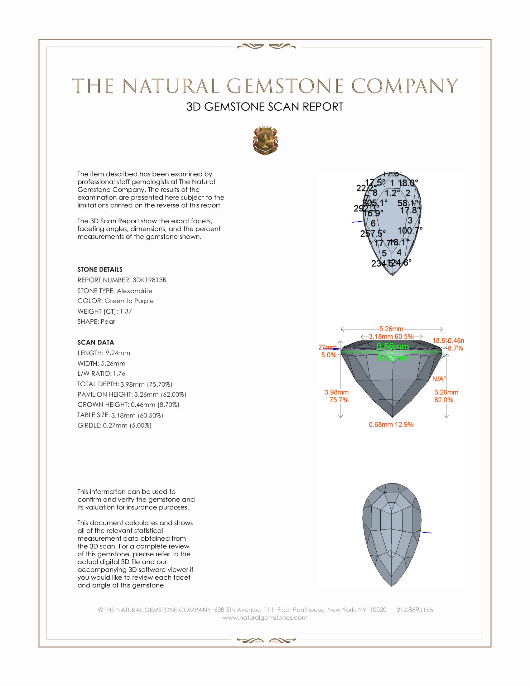 1.37 Ct. Alexandrite from Brazil