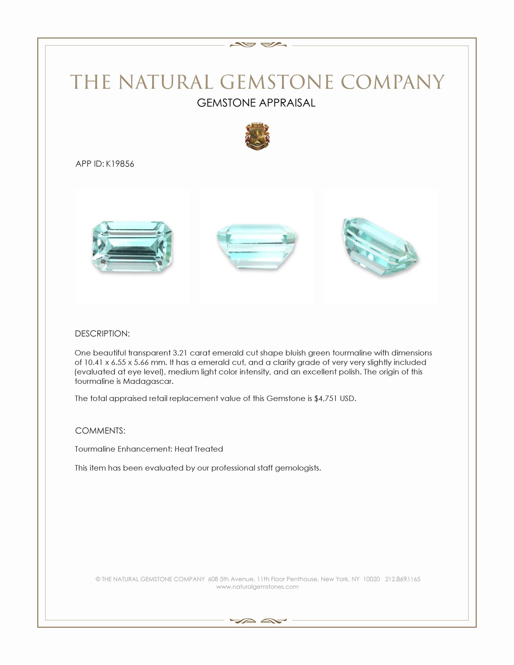 3.21 Ct. Tourmaline from Madagascar