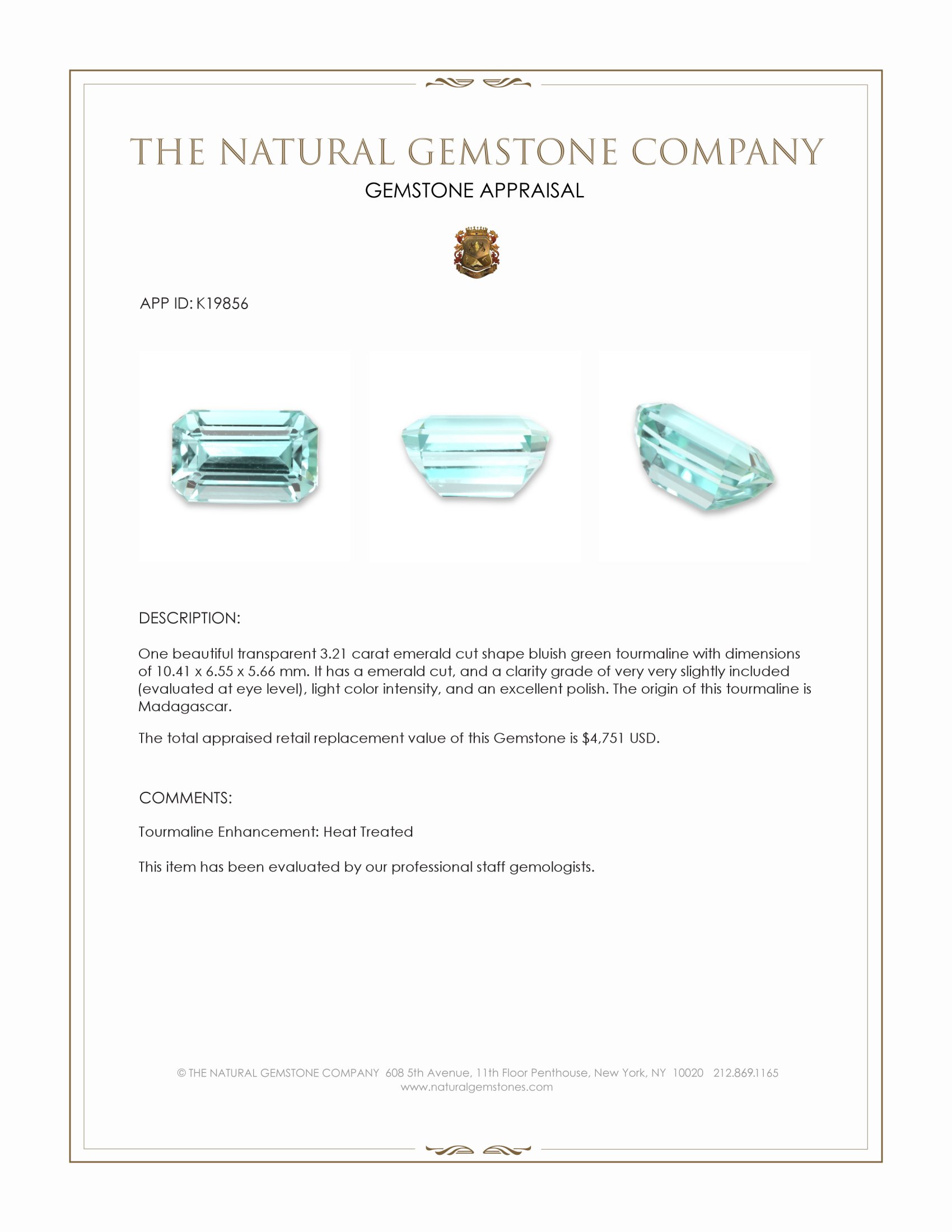 3.21 Ct. Tourmaline from Madagascar