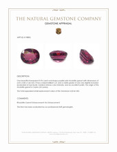 0.96 Ct. Purplish Pink Rhodolite Garnet from Ceylon (Sri Lanka) Appraisal