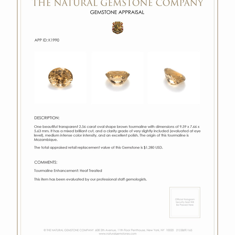 2.56 Ct. Tourmaline from Mozambique