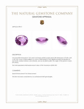 1.84 Ct. Pinkish Purple Spinel from Ceylon (Sri Lanka) Appraisal