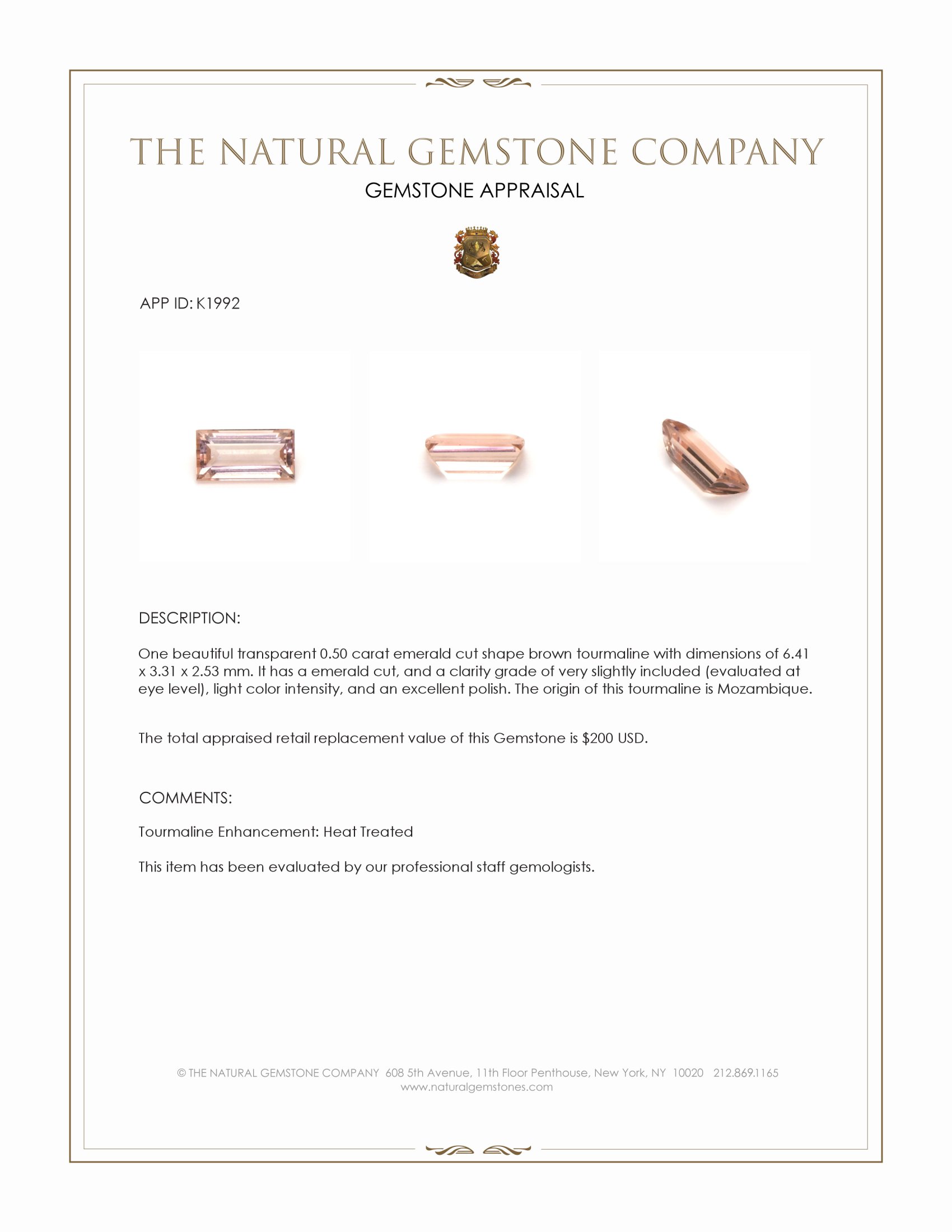 0.50 Ct. Tourmaline from Mozambique