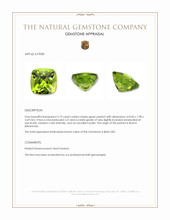 2.73 Ct. Green Peridot from Burma (Myanmar) Appraisal